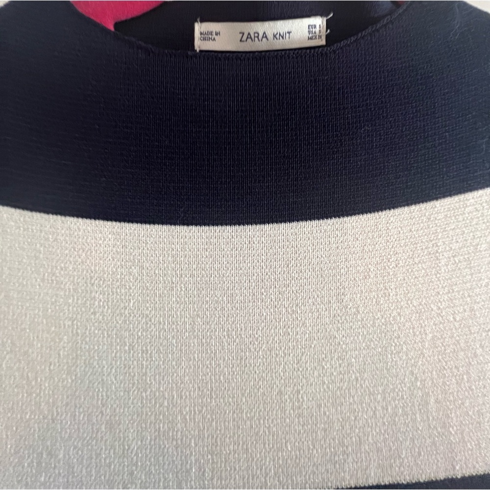 Zara Knit Blue and White Stripped dress